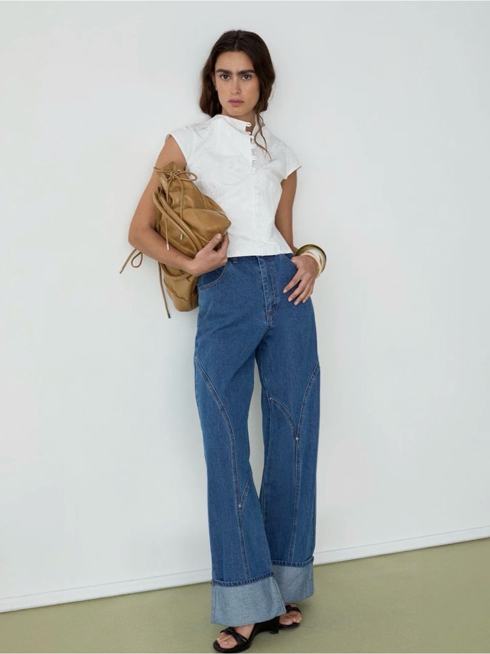 NWT Laagam MELANI WHITE ASYMMETRIC BLOUSE